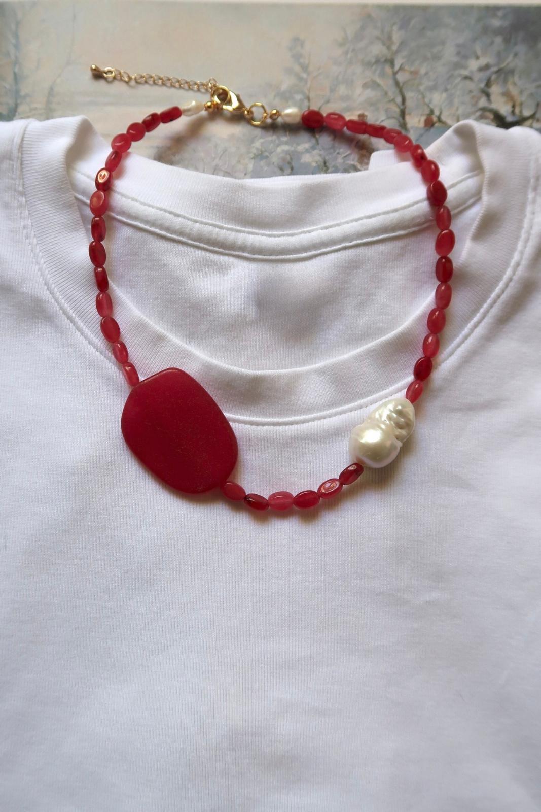 Collar con Jade Rosa y Perla